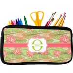 Lily Pads Neoprene Pencil Case - Small w/ Name and Initial