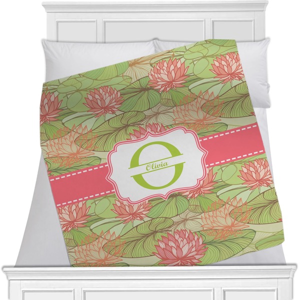 Custom Lily Pads Minky Blanket - Toddler / Throw - 60"x50" - Single Sided (Personalized)