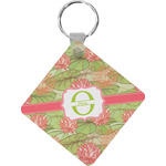 Lily Pads Diamond Plastic Keychain w/ Name and Initial