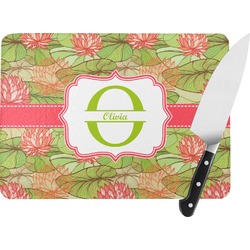 Lily Pads Rectangular Glass Cutting Board (Personalized)