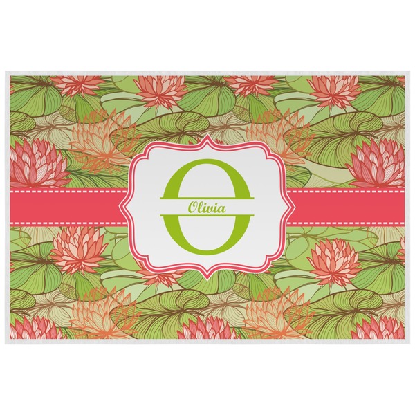 Custom Lily Pads Laminated Placemat w/ Name and Initial
