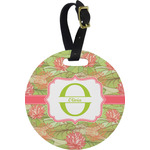 Lily Pads Plastic Luggage Tag - Round (Personalized)