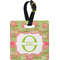 Lily Pads Plastic Luggage Tag - Square w/ Name and Initial