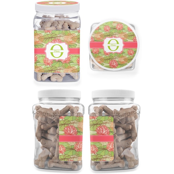 Lily Pads Pet Treat Jar - Multiple Angles