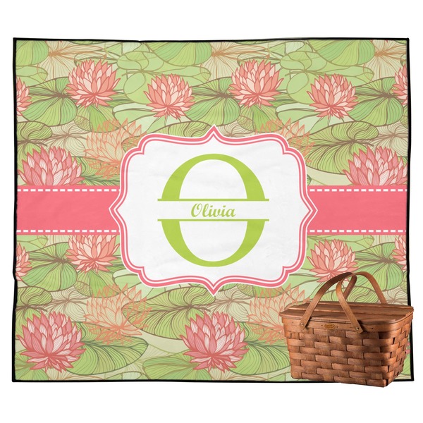 Custom Lily Pads Outdoor Picnic Blanket (Personalized)