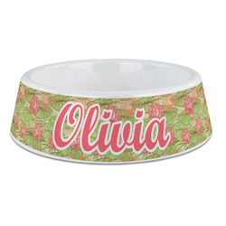 Lily Pads Plastic Dog Bowl - Large (Personalized)