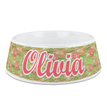 Lily Pads Plastic Dog Bowl (Personalized)
