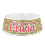 Lily Pads Plastic Dog Bowl - Medium (Personalized)