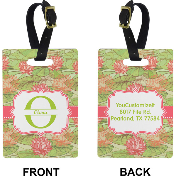 Lily Pads Rectangle Luggage Tag (Front + Back)