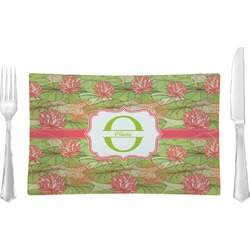 Lily Pads Rectangular Glass Lunch / Dinner Plate - Single or Set (Personalized)