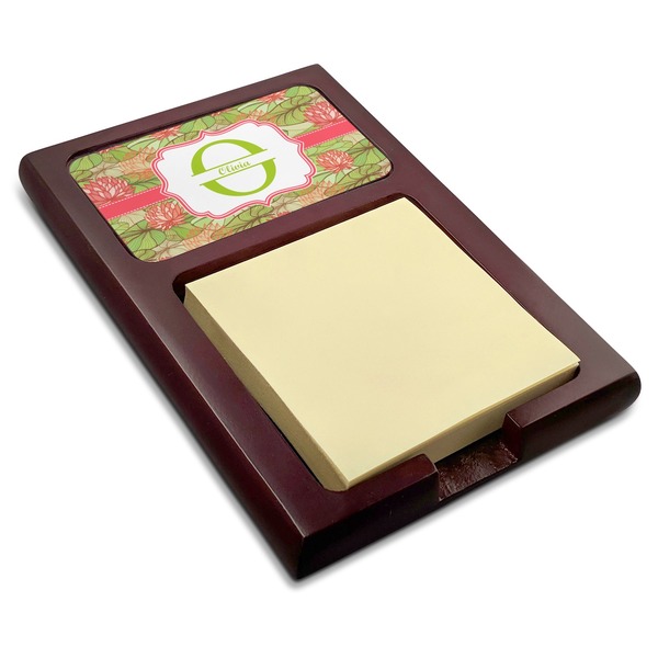 Custom Lily Pads Red Mahogany Sticky Note Holder (Personalized)