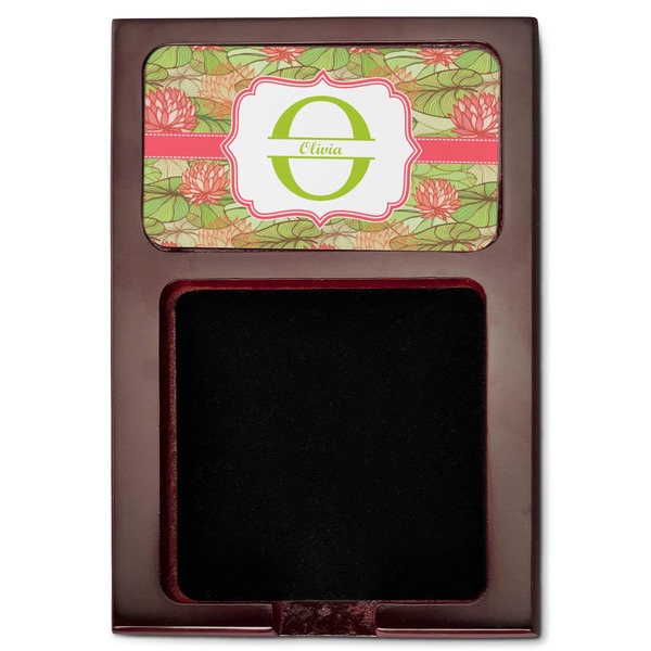 Lily Pads Red Mahogany Sticky Note Holder - Flat