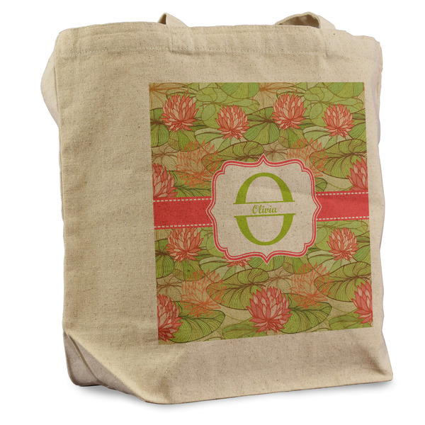 Custom Lily Pads Reusable Cotton Grocery Bag (Personalized)