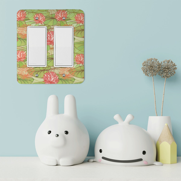 Lily Pads Rocker Light Switch Covers - Double - IN CONTEXT