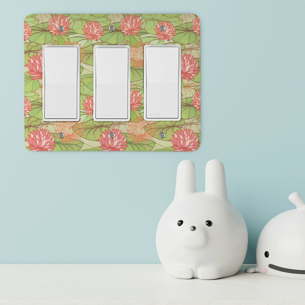 Lily Pads Rocker Light Switch Covers - Triple - IN CONTEXT