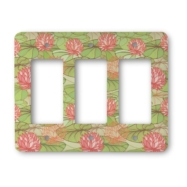 Custom Lily Pads Rocker Style Light Switch Cover - Three Switch