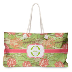 Lily Pads Large Tote Bag with Rope Handles (Personalized)