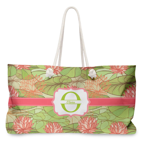 Custom Lily Pads Large Tote Bag with Rope Handles (Personalized)