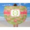 Lily Pads Round Beach Towel - In Use