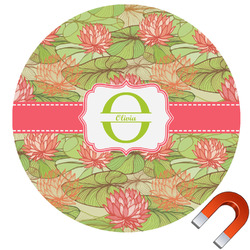 Lily Pads Round Car Magnet - 6" (Personalized)