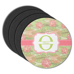 Lily Pads Round Rubber Backed Coasters - Set of 4 (Personalized)