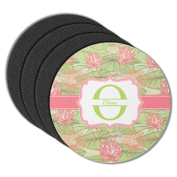 Custom Lily Pads Round Rubber Backed Coasters - Set of 4 (Personalized)