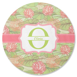 Lily Pads Round Rubber Backed Coaster (Personalized)