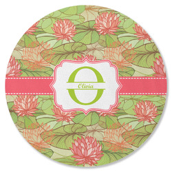 Lily Pads Round Rubber Backed Coaster (Personalized)