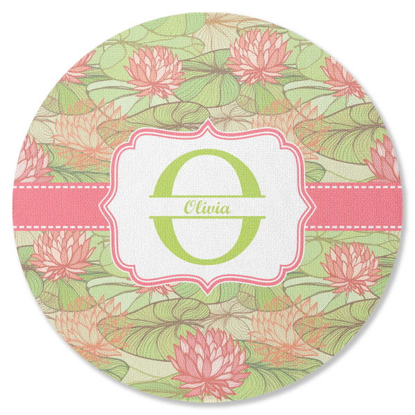 Lily Pads Round Coaster Rubber Back - Single