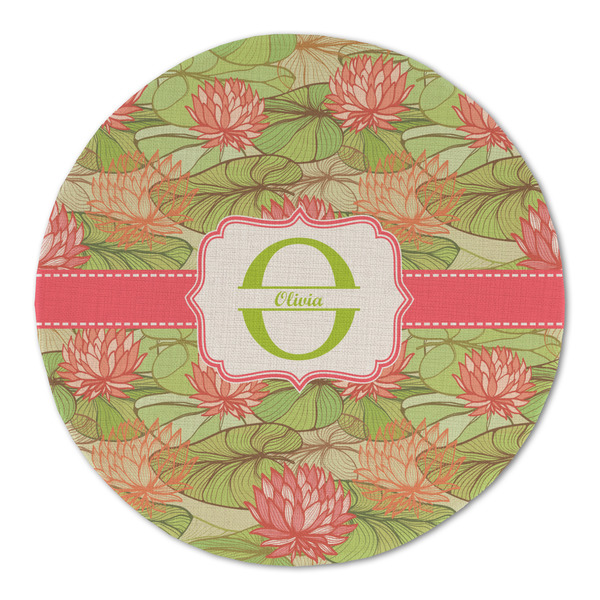 Lily Pads Round Linen Placemats - FRONT (Double Sided)