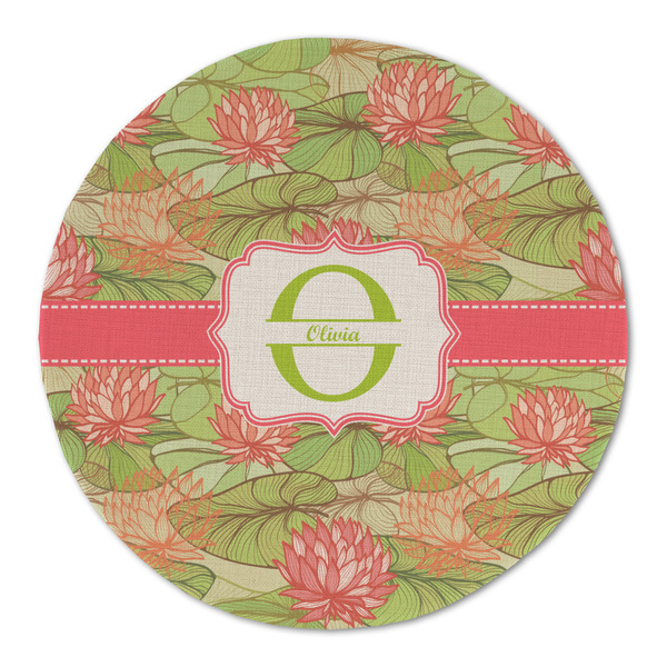 Custom Lily Pads Round Linen Placemat (Personalized)