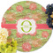Lily Pads Round Linen Placemats - Front (w flowers)