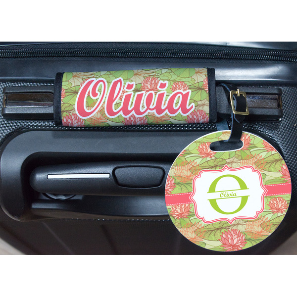 Lily Pads Round Luggage Tag & Handle Wrap - In Context