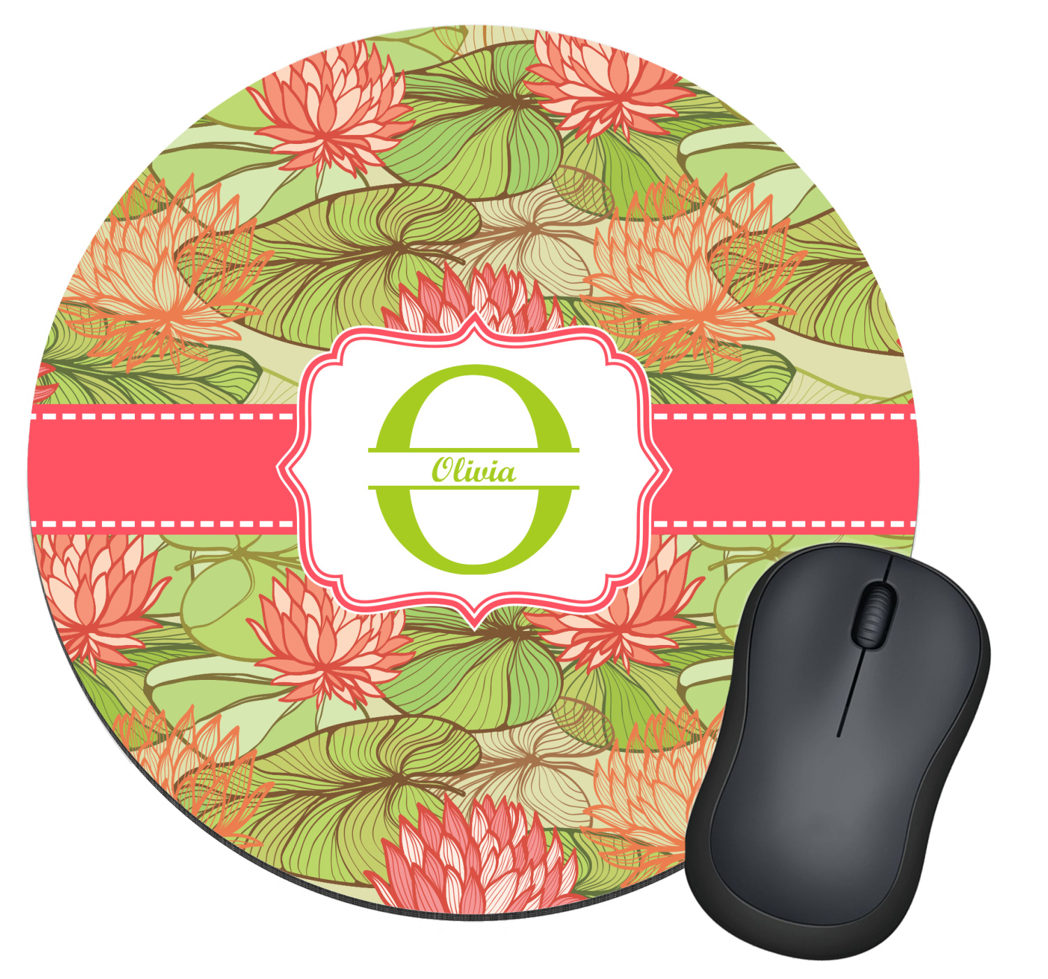 Lily Pads Round Mouse Pad (Personalized) YouCustomizeIt