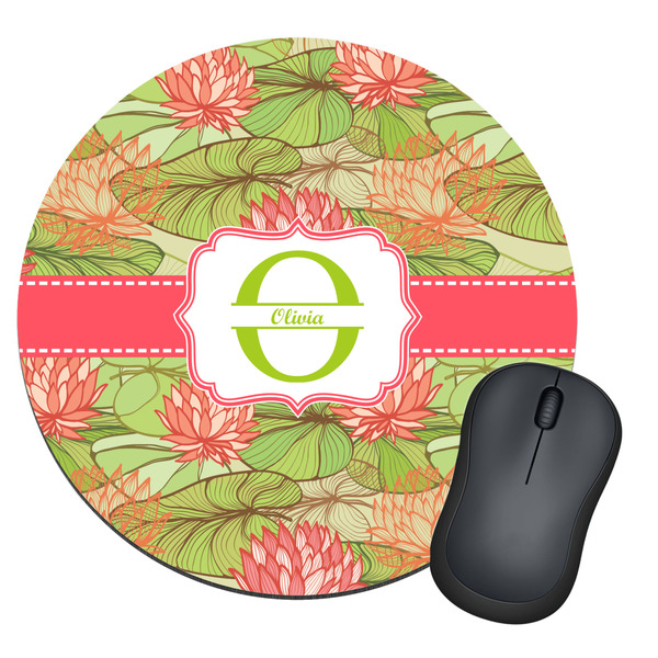 Custom Lily Pads Round Mouse Pad (Personalized)