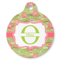 Lily Pads Round Pet ID Tag - Large (Personalized)