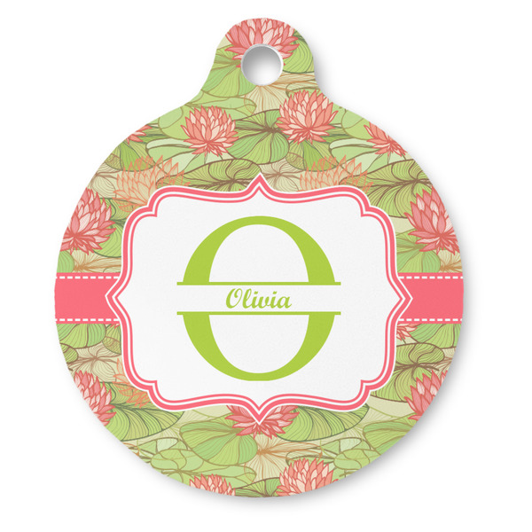 Custom Lily Pads Round Pet ID Tag - Large (Personalized)