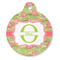 Lily Pads Round Pet ID Tag - Large - Front