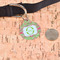 Lily Pads Round Pet ID Tag - Large - In Context
