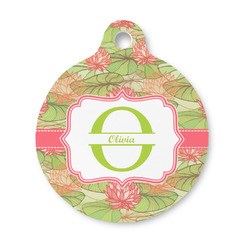 Lily Pads Round Pet ID Tag - Small (Personalized)