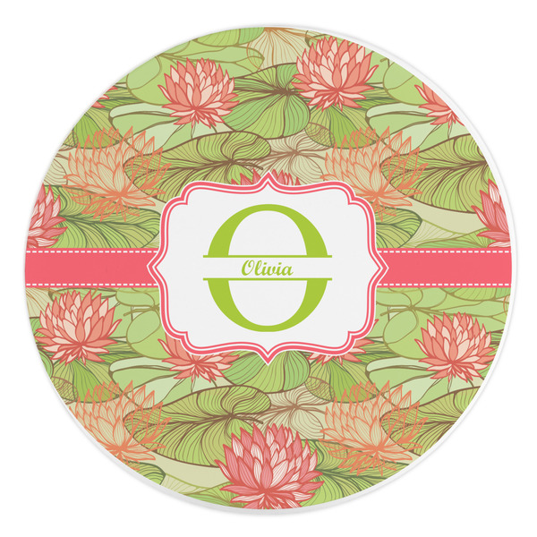 Custom Lily Pads Round Stone Trivet (Personalized)