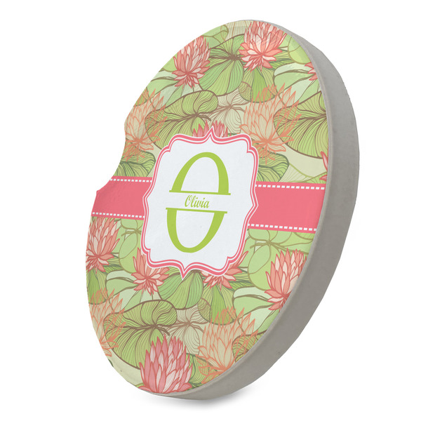 Lily Pads Sandstone Car Coaster - STANDING ANGLE
