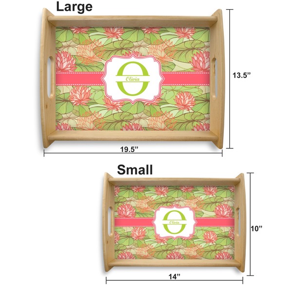 Lily Pads Serving Tray Wood Sizes