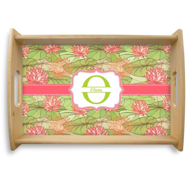 Custom Lily Pads Natural Wooden Tray - Small (Personalized)