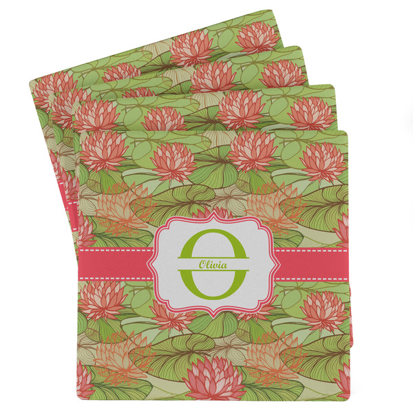 Custom Lily Pads Absorbent Stone Coasters - Set of 4 (Personalized)