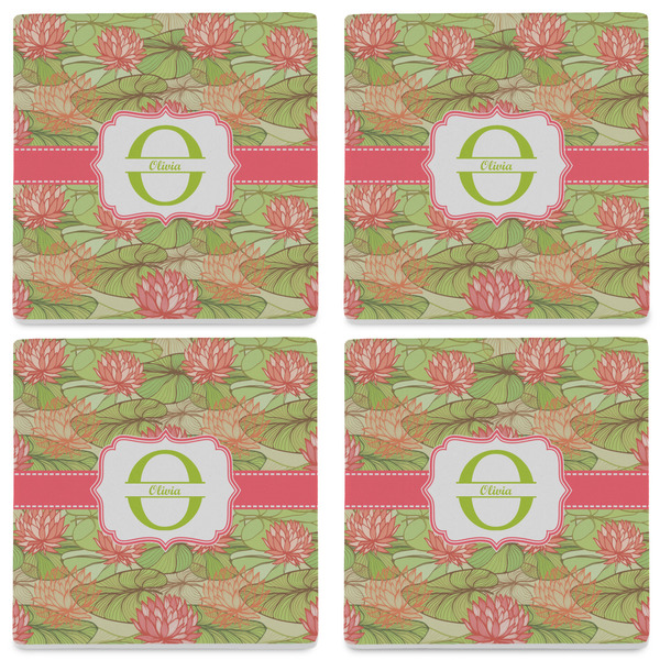 Lily Pads Set of 4 Sandstone Coasters - See All 4 View