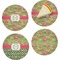 Lily Pads Set of 4 Glass Appetizer / Dessert Plate 8" (Personalized)