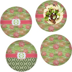 Lily Pads Set of 4 Glass Lunch / Dinner Plate 10" (Personalized)