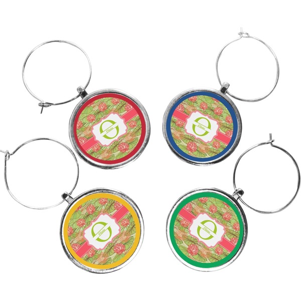 Custom Lily Pads Wine Charms (Set of 4) (Personalized)