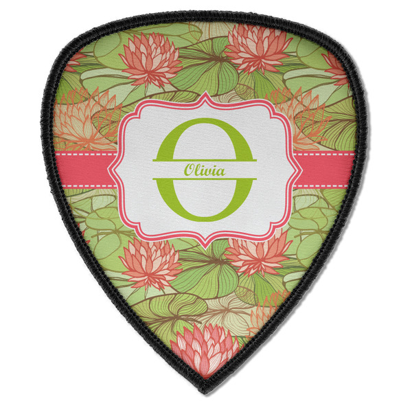 Custom Lily Pads Iron on Shield Patch A w/ Name and Initial